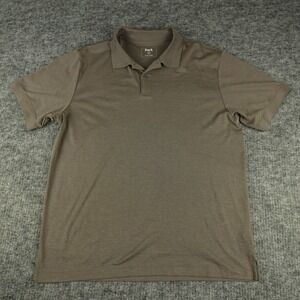 Perk Shirt Mens Extra Large Brown Feel Good‎ Polo Short Sleeve XL